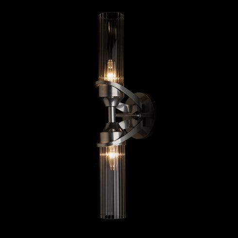 Hubbardton Forge Bow 2 Light Bath Sconce in Black Finish Model: 201346-SKT-10-ZM0634