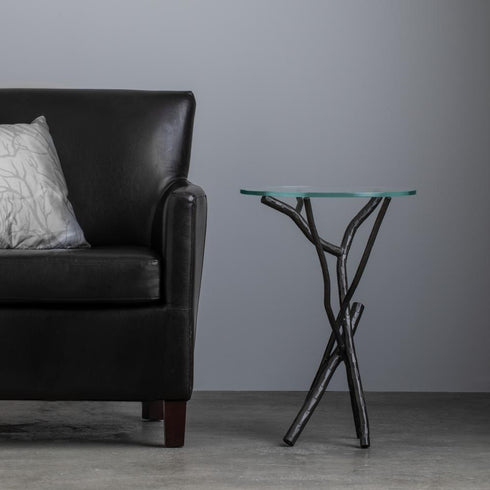 Hubbardton Forge Brindille Accent Table in Bronze Finish Model: 750110-05-VA0715