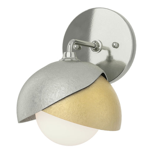 Hubbardton Forge Brooklyn 1 Light Double Shade Bath Sconce in Black Finish Model: 201374-SKT-10-02-GG0711