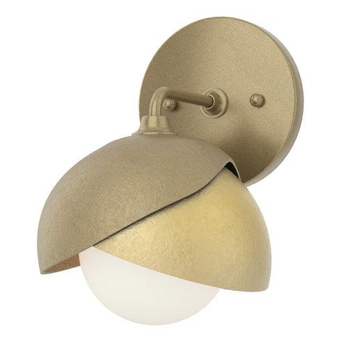 Hubbardton Forge Brooklyn 1 Light Double Shade Bath Sconce in Black Finish Model: 201374-SKT-10-02-GG0711