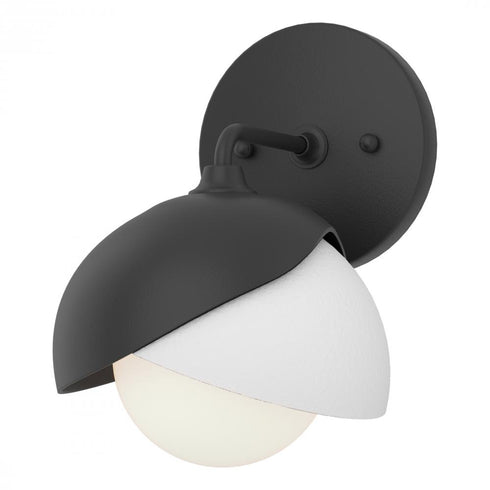 Hubbardton Forge Brooklyn 1 Light Double Shade Bath Sconce in Black Finish Model: 201374-SKT-10-02-GG0711