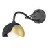 Hubbardton Forge Brooklyn 1 Light Double Shade Long Arm Sconce in Bronze Finish Model: 201377-SKT-05-02-GG0711