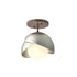 Hubbardton Forge Brooklyn 1 Light Double Shade Semi Flush Model: 121377-SKT-05-20-GG0711
