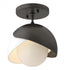 Hubbardton Forge Brooklyn 1 Light Double Shade Semi Flush Model: 121377-SKT-05-89-GG0711