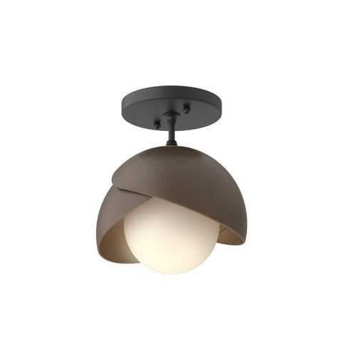 Hubbardton Forge Brooklyn 1 Light Double Shade Semi Flush Model: 121377-SKT-10-82-GG0711