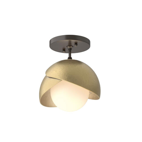 Hubbardton Forge Brooklyn 1 Light Double Shade Semi Flush Model: 121377-SKT-14-05-GG0711