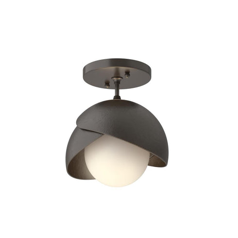 Hubbardton Forge Brooklyn 1 Light Double Shade Semi Flush Model: 121377-SKT-14-05-GG0711
