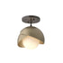Hubbardton Forge Brooklyn 1 Light Double Shade Semi Flush Model: 121377-SKT-14-05-GG0711