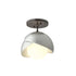 Hubbardton Forge Brooklyn 1 Light Double Shade Semi Flush Model: 121377-SKT-14-05-GG0711