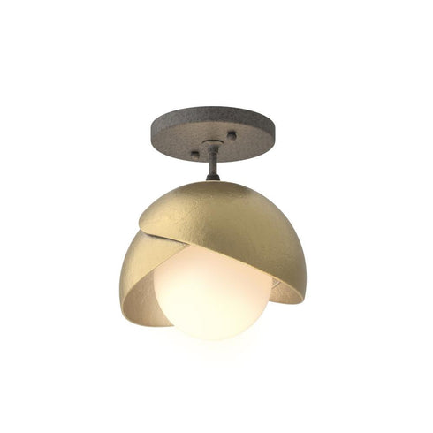 Hubbardton Forge Brooklyn 1 Light Double Shade Semi Flush Model: 121377-SKT-20-86-GG0711