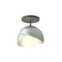 Hubbardton Forge Brooklyn 1 Light Double Shade Semi Flush Model: 121377-SKT-20-86-GG0711