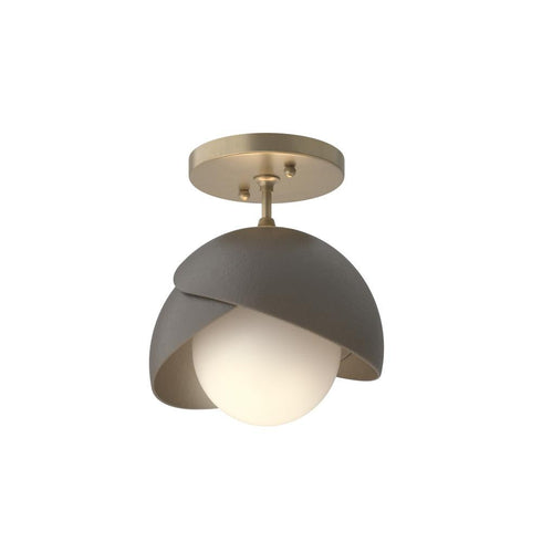 Hubbardton Forge Brooklyn 1 Light Double Shade Semi Flush Model: 121377-SKT-84-20-GG0711