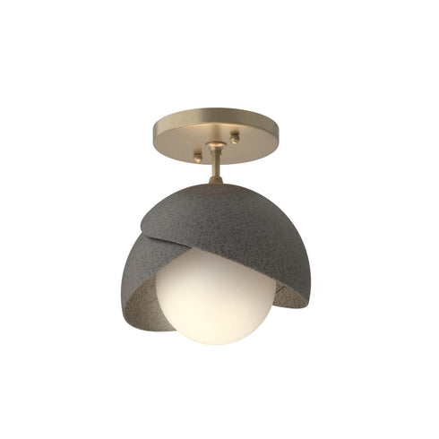 Hubbardton Forge Brooklyn 1 Light Double Shade Semi Flush Model: 121377-SKT-84-20-GG0711