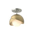Hubbardton Forge Brooklyn 1 Light Double Shade Semi Flush Model: 121377-SKT-85-82-GG0711