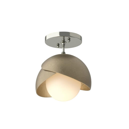 Hubbardton Forge Brooklyn 1 Light Double Shade Semi Flush Model: 121377-SKT-85-82-GG0711