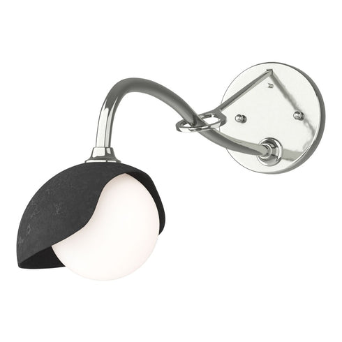 Hubbardton Forge Brooklyn 1 Light Single Shade Long Arm Sconce in Bronze Finish Model: 201376-SKT-05-02-GG0711