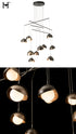 Hubbardton Forge Brooklyn 10 Light Double Shade Mobile Pendant in Dark Smoke Finish Model: 131155-SKT-STND-07-84-GG0711