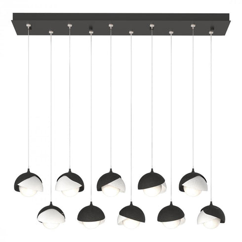 Hubbardton Forge Brooklyn 10 Light Double Shade Pendant Model: 131205-SKT-LONG-10-89-GG0711
