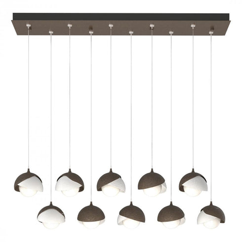 Hubbardton Forge Brooklyn 10 Light Double Shade Pendant Model: 131205-SKT-STND-07-89-GG0711