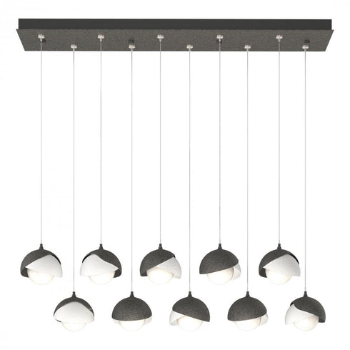 Hubbardton Forge Brooklyn 10 Light Double Shade Pendant Model: 131205-SKT-STND-07-89-GG0711