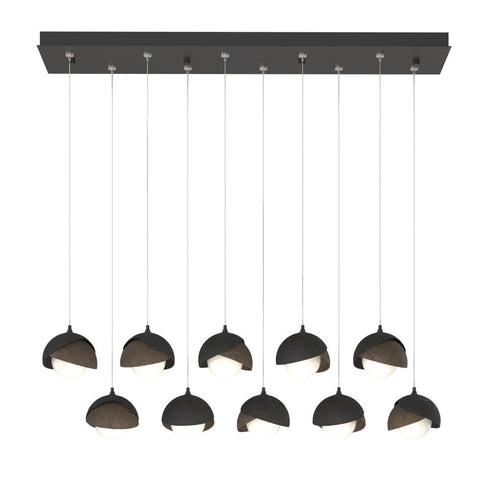 Hubbardton Forge Brooklyn 10 Light Double Shade Rectangular Model: 131205-SKT-STND-14-05-GG0711