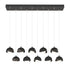 Hubbardton Forge Brooklyn 10 Light Double Shade Rectangular Model: 131205-SKT-STND-14-05-GG0711