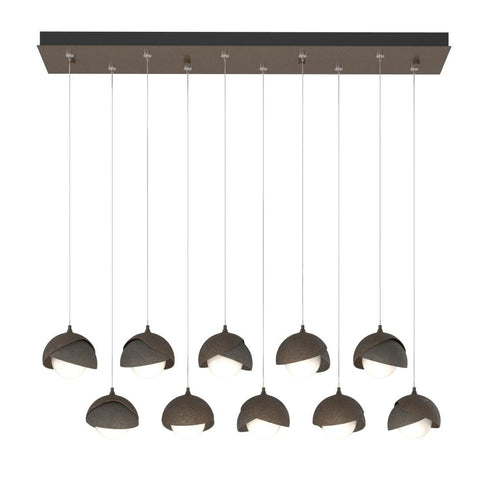 Hubbardton Forge Brooklyn 10 Light Double Shade Rectangular Model: 131205-SKT-STND-14-05-GG0711