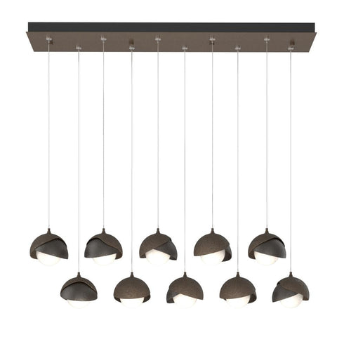 Hubbardton Forge Brooklyn 10 Light Double Shade Rectangular Model: 131205-SKT-STND-14-05-GG0711