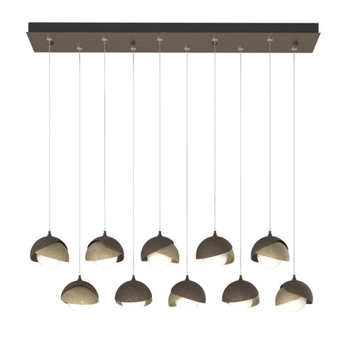 Hubbardton Forge Brooklyn 10 Light Double Shade Rectangular Model: 131205-SKT-STND-14-05-GG0711