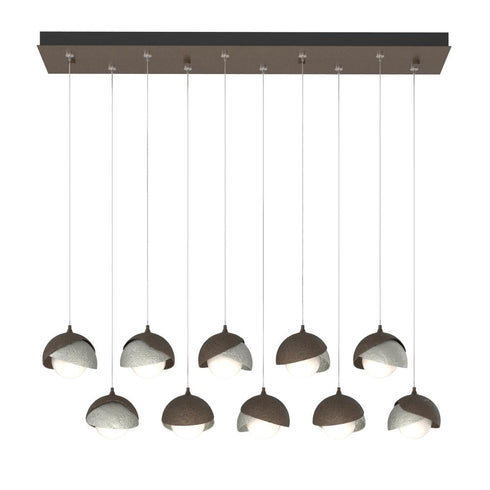Hubbardton Forge Brooklyn 10 Light Double Shade Rectangular Model: 131205-SKT-STND-14-05-GG0711