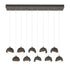 Hubbardton Forge Brooklyn 10 Light Double Shade Rectangular Model: 131205-SKT-STND-14-05-GG0711