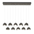 Hubbardton Forge Brooklyn 10 Light Double Shade Rectangular Model: 131205-SKT-STND-14-05-GG0711