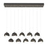Hubbardton Forge Brooklyn 10 Light Double Shade Rectangular Model: 131205-SKT-STND-14-05-GG0711