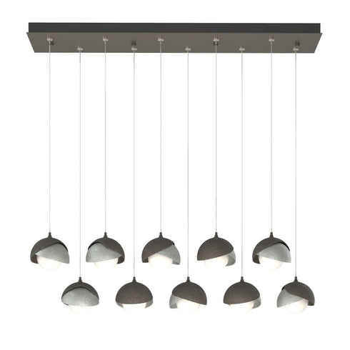 Hubbardton Forge Brooklyn 10 Light Double Shade Rectangular Model: 131205-SKT-STND-14-05-GG0711