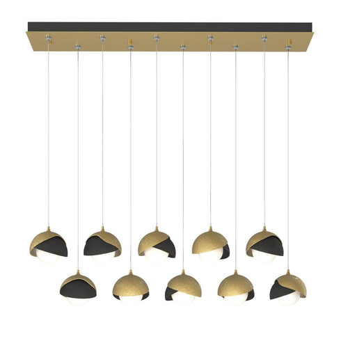 Hubbardton Forge Brooklyn 10 Light Double Shade Rectangular Model: 131205-SKT-STND-14-05-GG0711