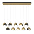 Hubbardton Forge Brooklyn 10 Light Double Shade Rectangular Model: 131205-SKT-STND-14-05-GG0711
