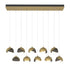 Hubbardton Forge Brooklyn 10 Light Double Shade Rectangular Model: 131205-SKT-STND-14-05-GG0711