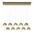 Hubbardton Forge Brooklyn 10 Light Double Shade Rectangular Model: 131205-SKT-STND-14-05-GG0711