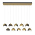Hubbardton Forge Brooklyn 10 Light Double Shade Rectangular Model: 131205-SKT-STND-14-05-GG0711