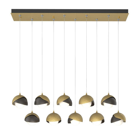 Hubbardton Forge Brooklyn 10 Light Double Shade Rectangular Model: 131205-SKT-STND-14-05-GG0711