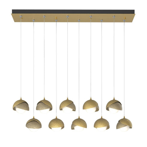 Hubbardton Forge Brooklyn 10 Light Double Shade Rectangular Model: 131205-SKT-STND-14-05-GG0711