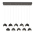 Hubbardton Forge Brooklyn 10 Light Double Shade Rectangular Model: 131205-SKT-STND-14-05-GG0711