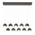 Hubbardton Forge Brooklyn 10 Light Double Shade Rectangular Model: 131205-SKT-STND-14-05-GG0711
