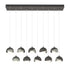 Hubbardton Forge Brooklyn 10 Light Double Shade Rectangular Model: 131205-SKT-STND-14-05-GG0711