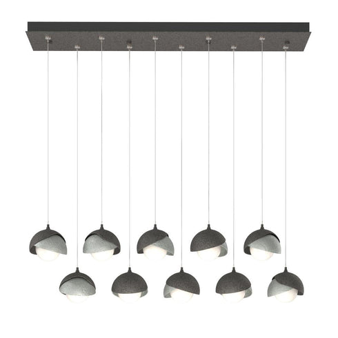 Hubbardton Forge Brooklyn 10 Light Double Shade Rectangular Model: 131205-SKT-STND-14-05-GG0711