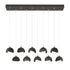 Hubbardton Forge Brooklyn 10 Light Double Shade Rectangular Model: 131205-SKT-STND-14-05-GG0711