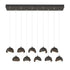 Hubbardton Forge Brooklyn 10 Light Double Shade Rectangular Model: 131205-SKT-STND-14-05-GG0711