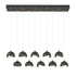 Hubbardton Forge Brooklyn 10 Light Double Shade Rectangular Model: 131205-SKT-STND-14-05-GG0711