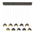 Hubbardton Forge Brooklyn 10 Light Double Shade Rectangular Model: 131205-SKT-STND-14-05-GG0711