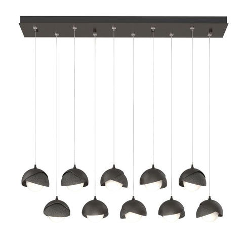 Hubbardton Forge Brooklyn 10 Light Double Shade Rectangular Model: 131205-SKT-STND-14-05-GG0711